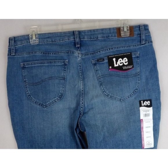 Lee Denim - NWT Lee Straight Leg Regular Fit Distressed Whiskered Jeans Size 18P Inseam 25"